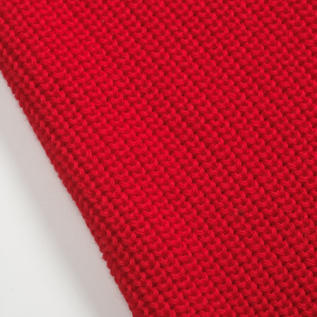 Women's red striped jacquard vintage skirt