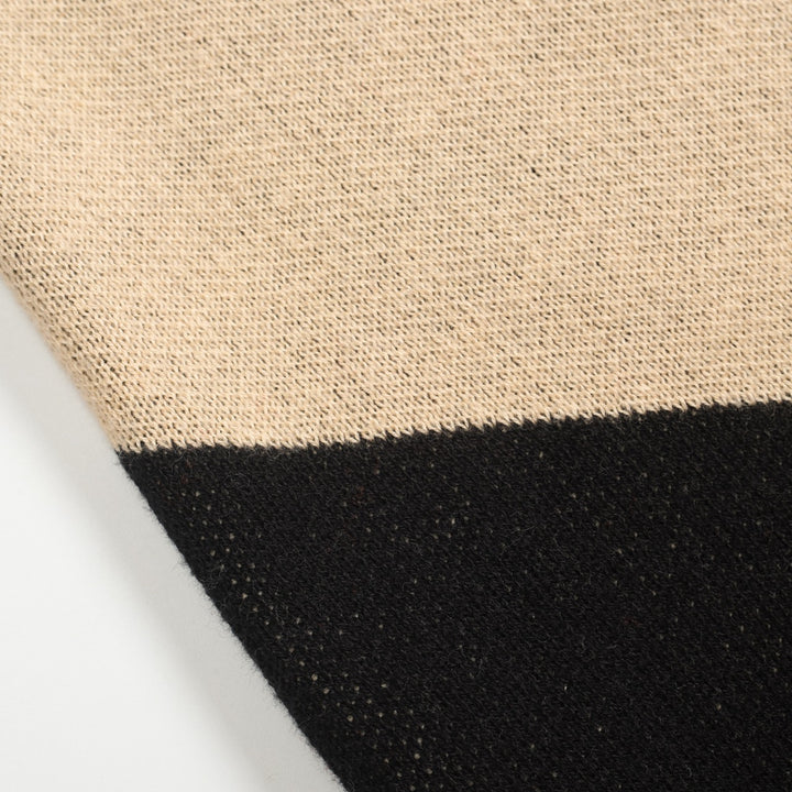 Women's black diagonal stripe jacquard vintage knit skirt