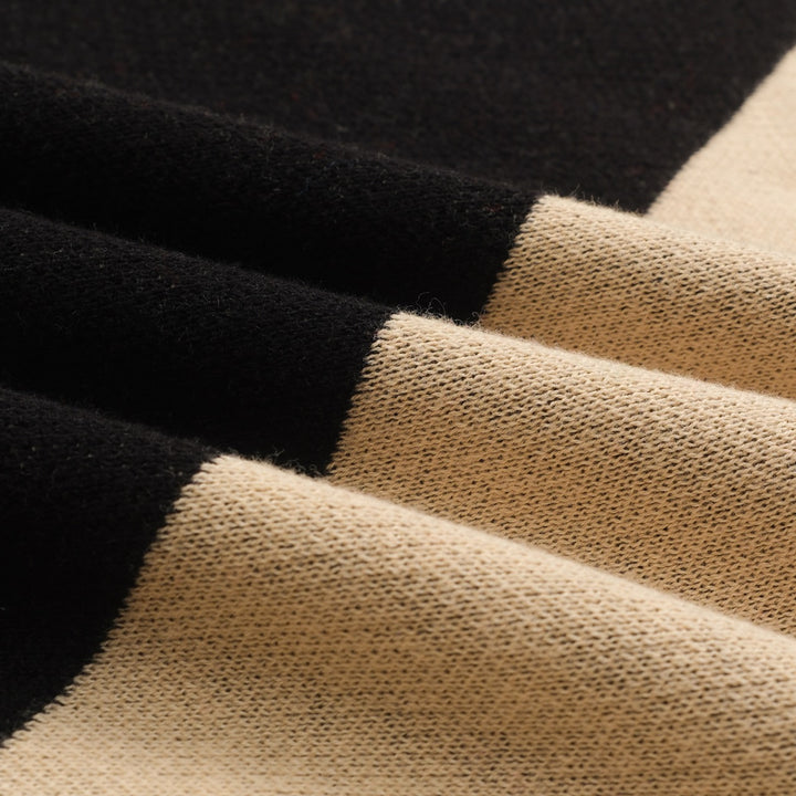 Women's black diagonal stripe jacquard vintage knit skirt