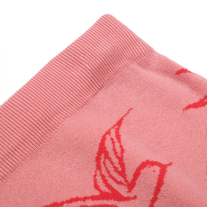 Rosa svala jacquard stickad kjol för kvinnor