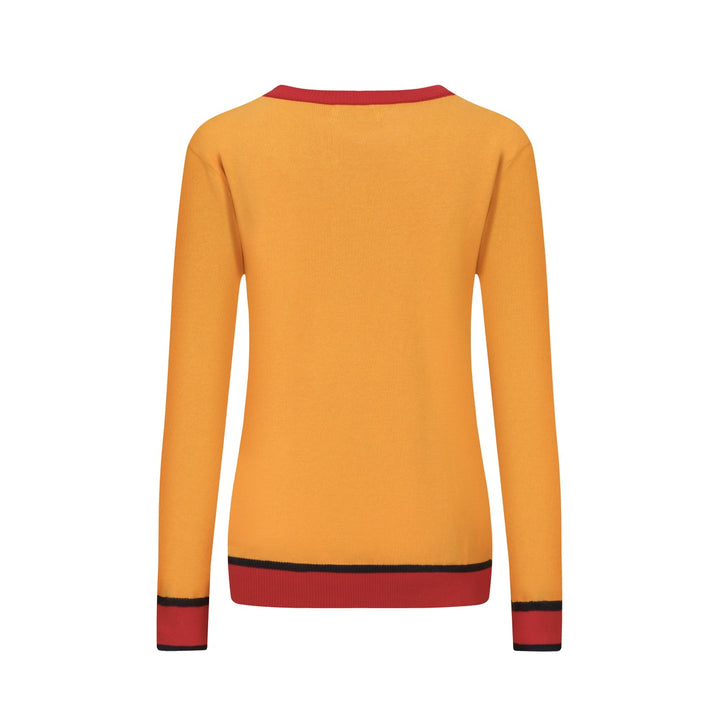 Women's yellow vintage embroidered cardigan