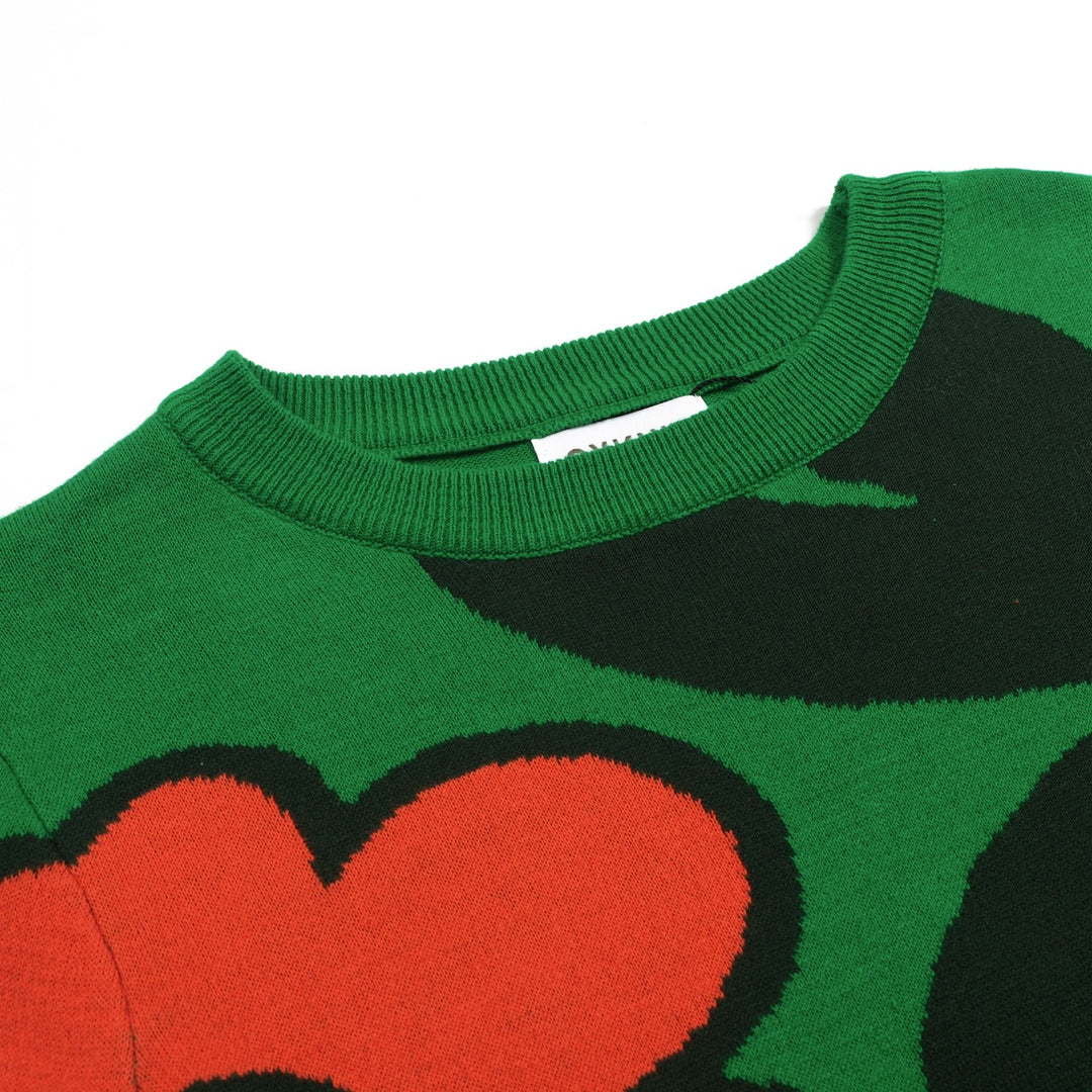 Maglieria da donna verde fiore art street