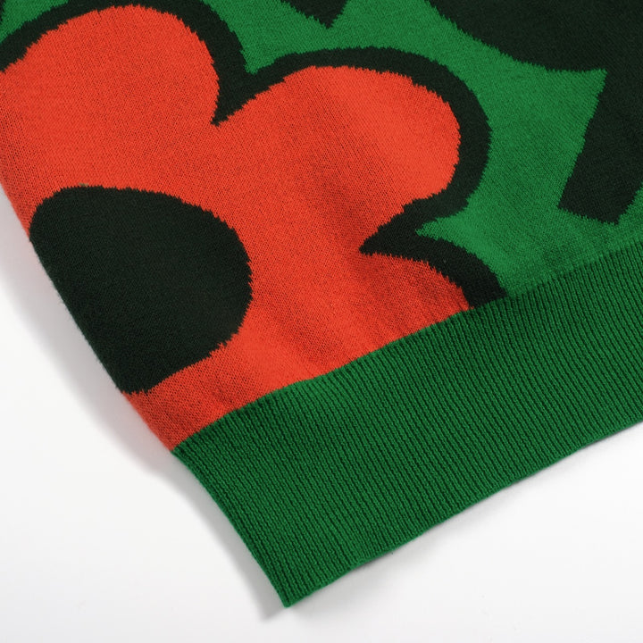 Maglieria da donna verde fiore art street