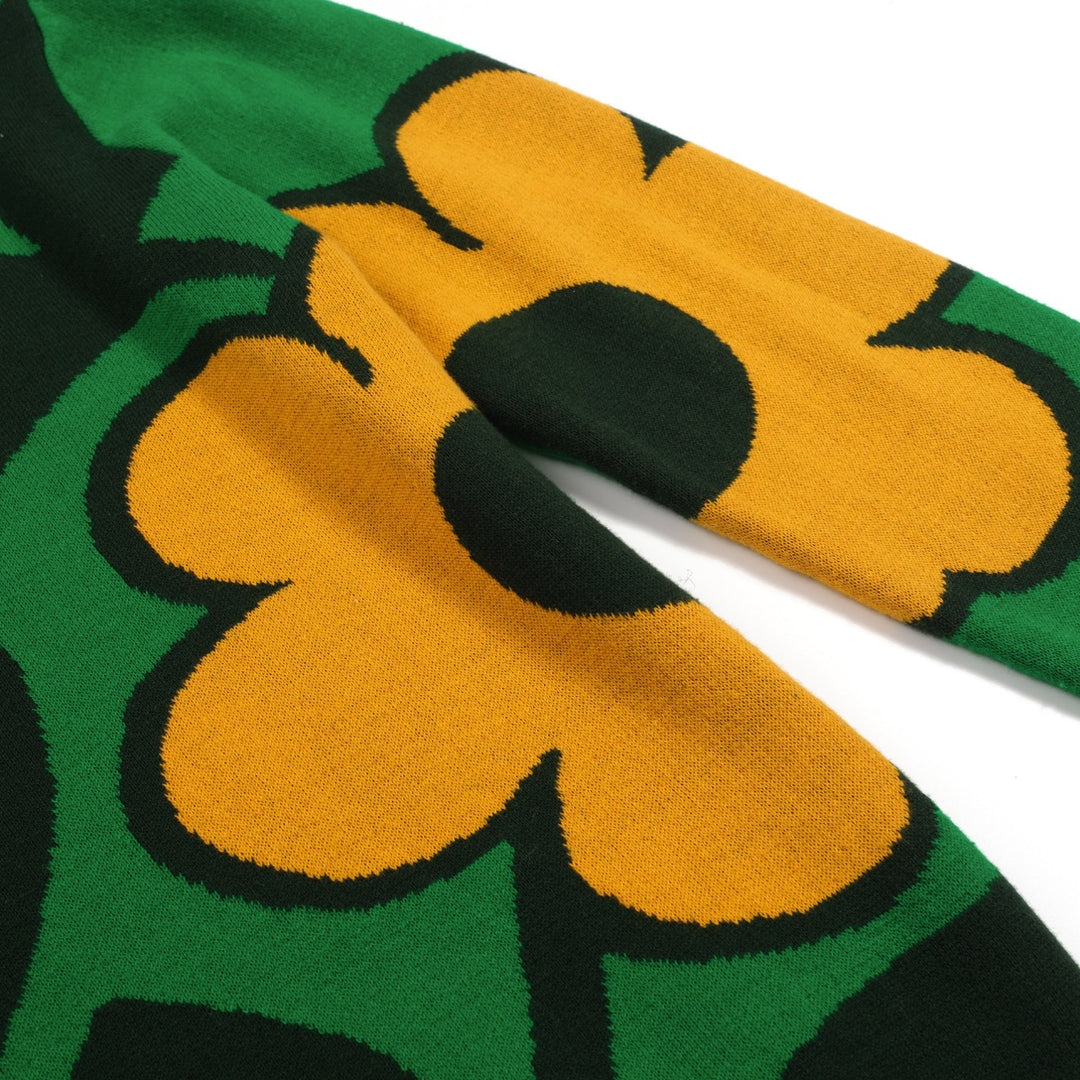 Maglieria da donna verde fiore art street