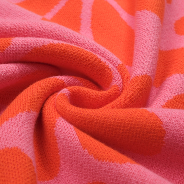 Kvinners flerfargede strikkevarer med blomsterbobleermer