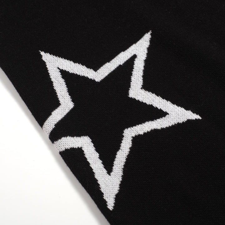 Women's black heart star vintage knit skirt