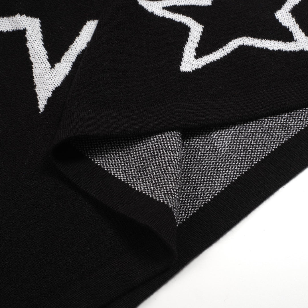 Women's black heart star vintage knit skirt