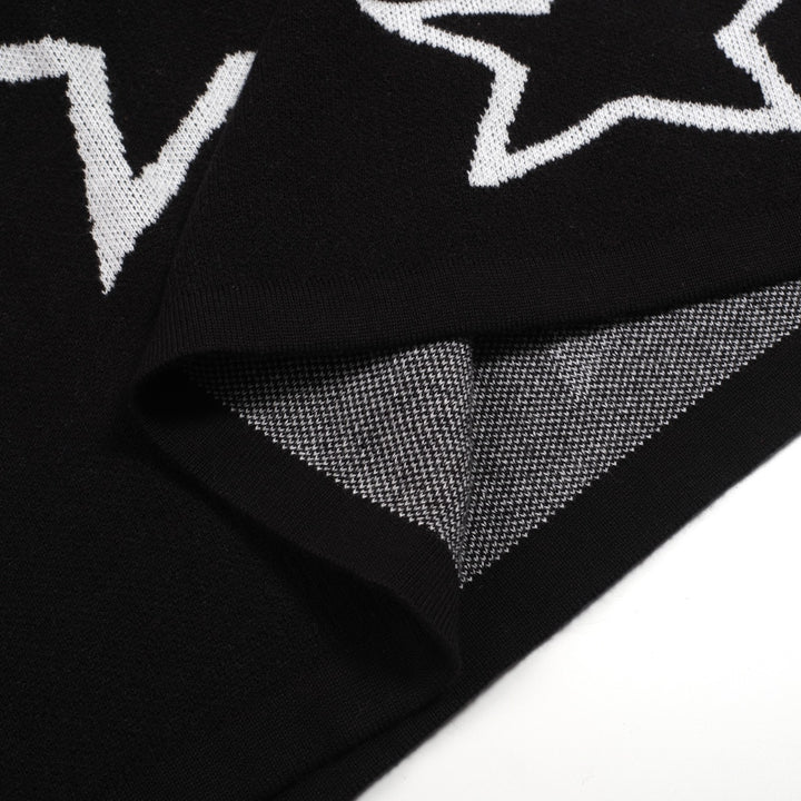 Women's black heart star vintage knit skirt