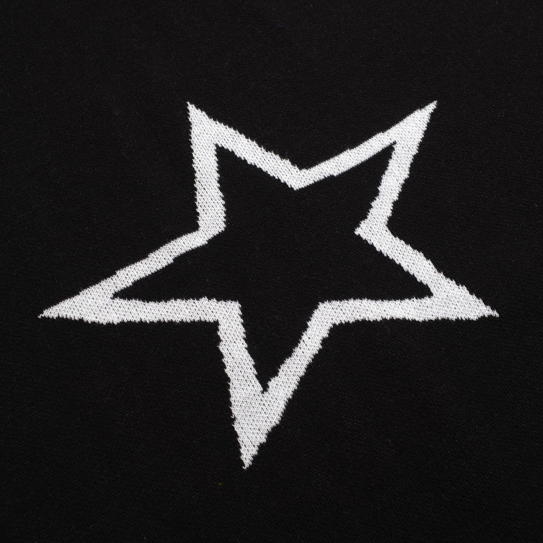 Women's black heart star vintage knit skirt