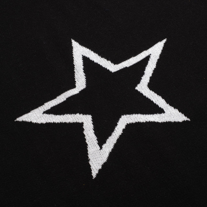 Women's black heart star vintage knit skirt