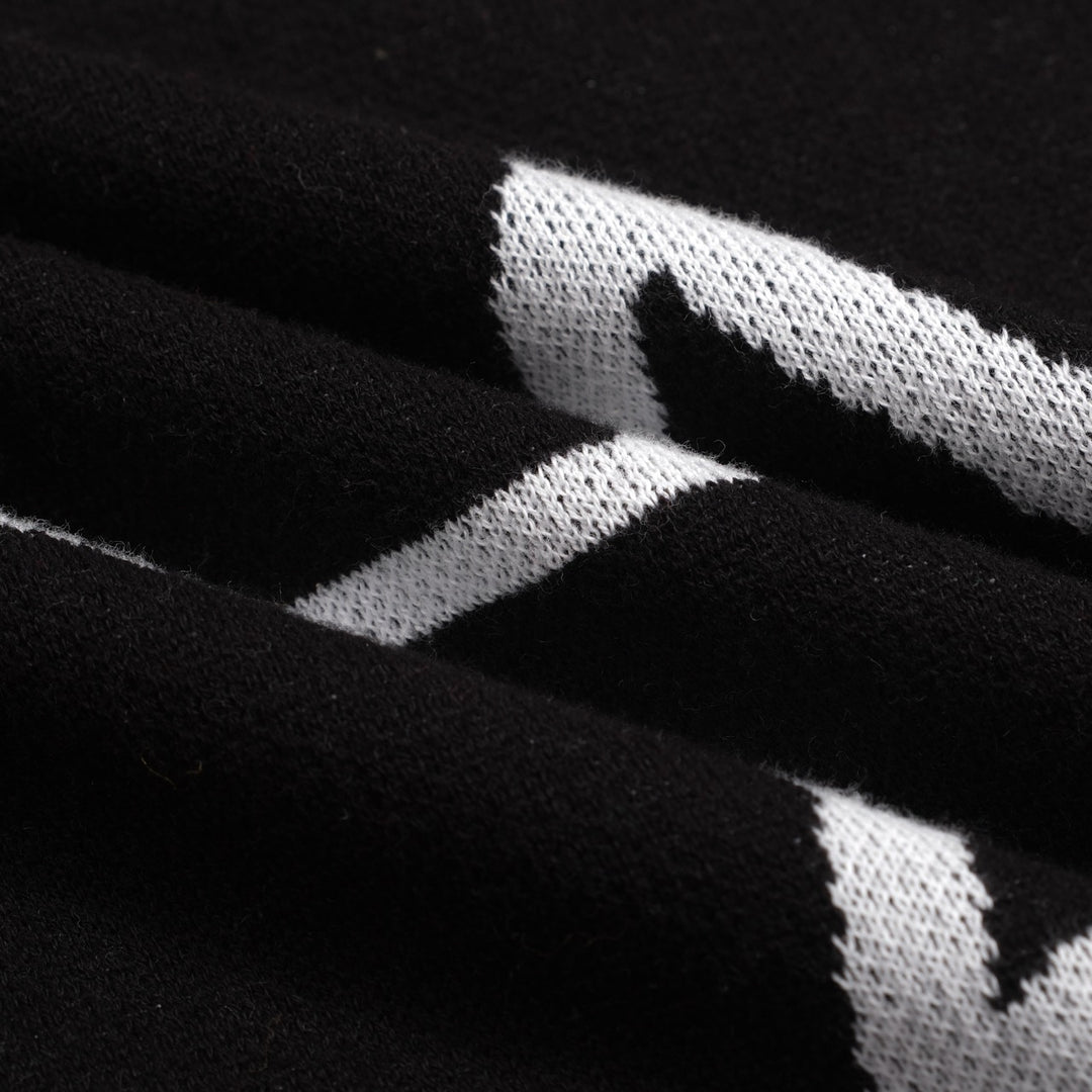 Women's black heart star vintage knit skirt