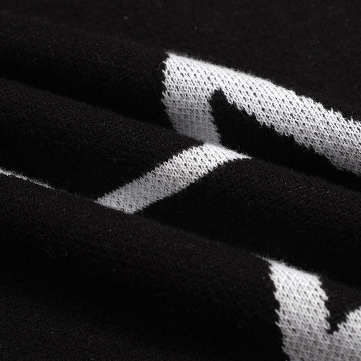 Women's black heart star vintage knit skirt