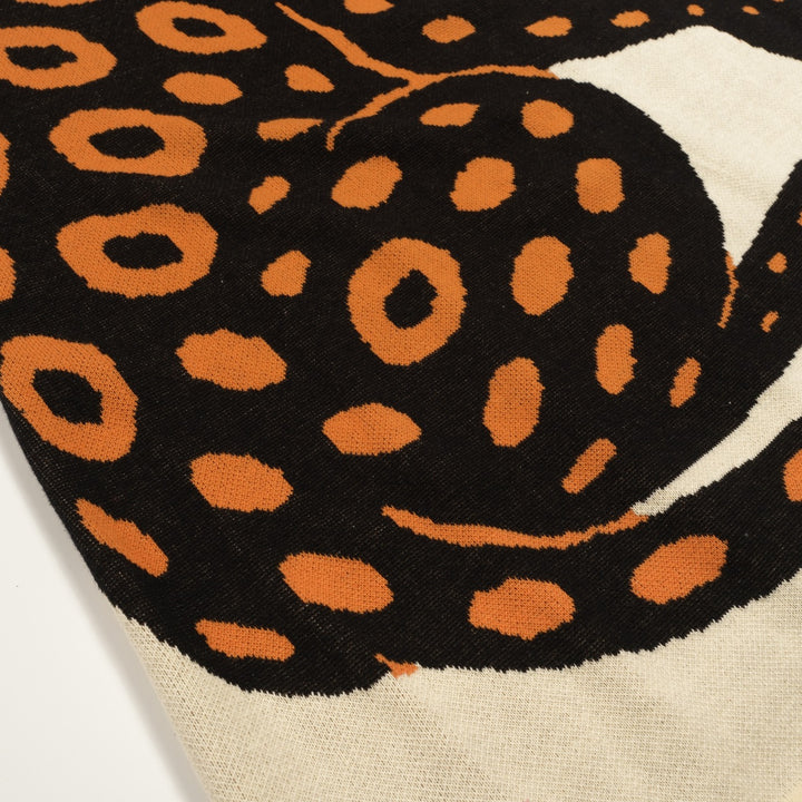 Witte abrikooskleurige cheetah retro gebreide damesrok