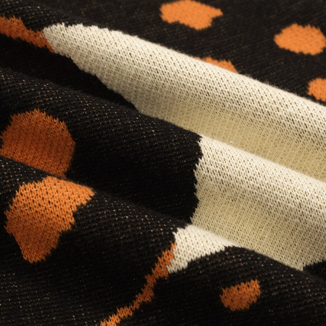 Witte abrikooskleurige cheetah retro gebreide damesrok