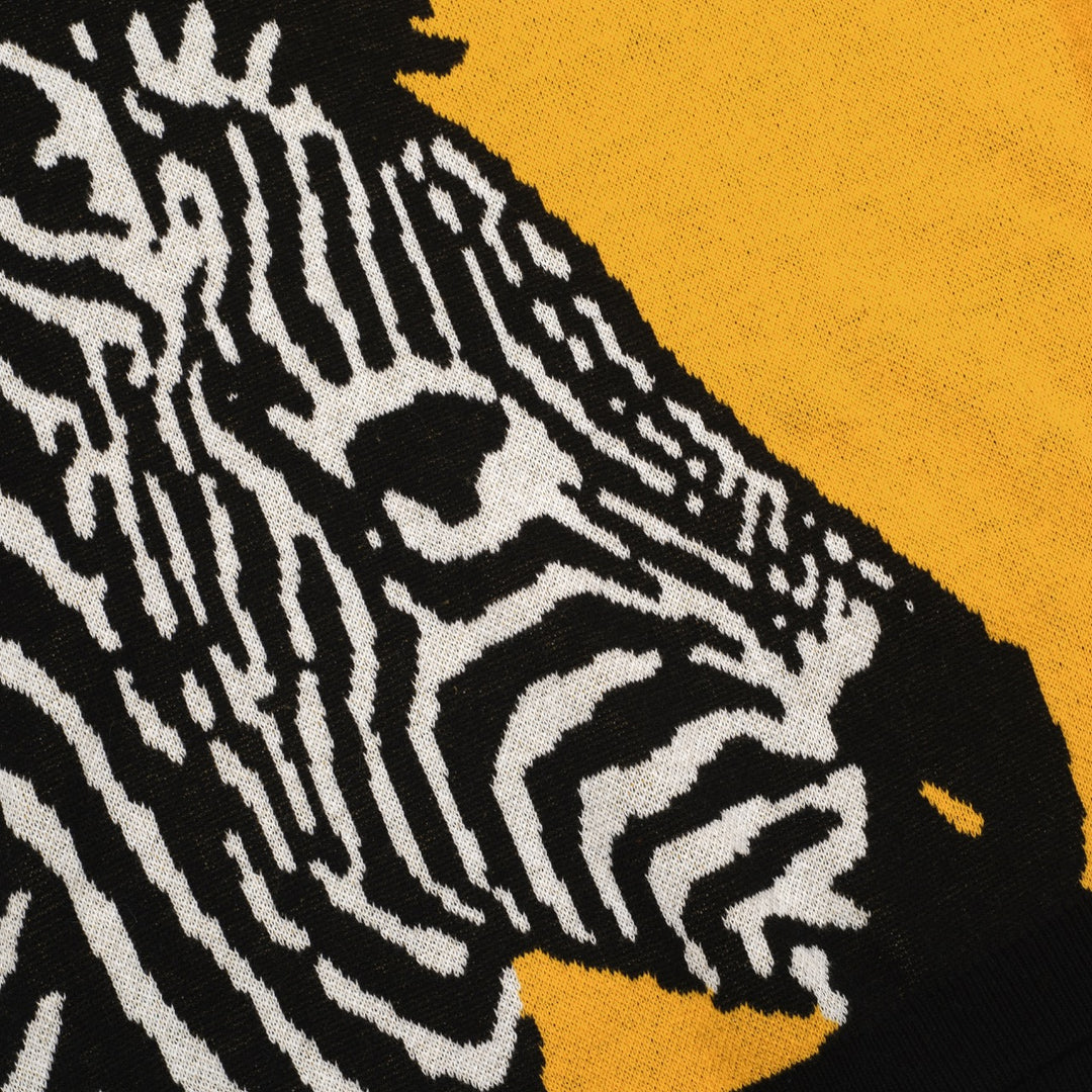 Women's black vintage striped small horse street fashion jacquard knit set