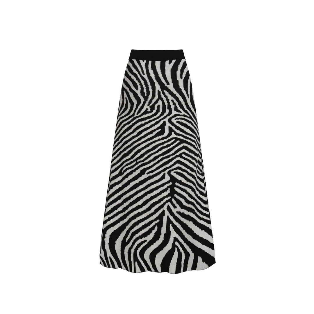 Women's black vintage striped small horse street fashion jacquard knit set