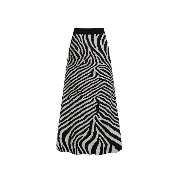 Women's black vintage striped small horse street fashion jacquard knit set