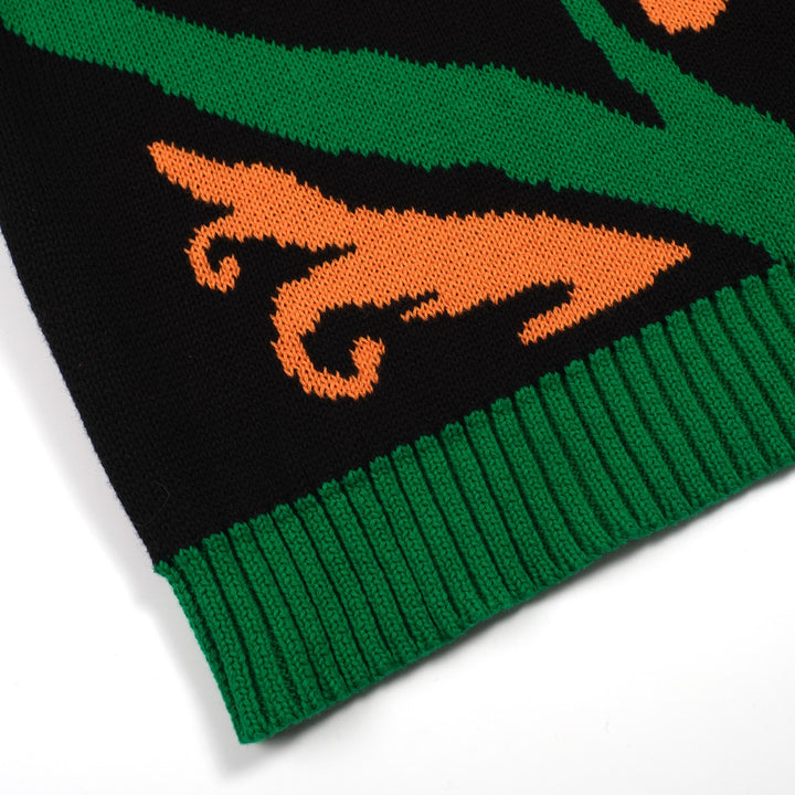 Men's vintage black sun graphic jacquard knitwear