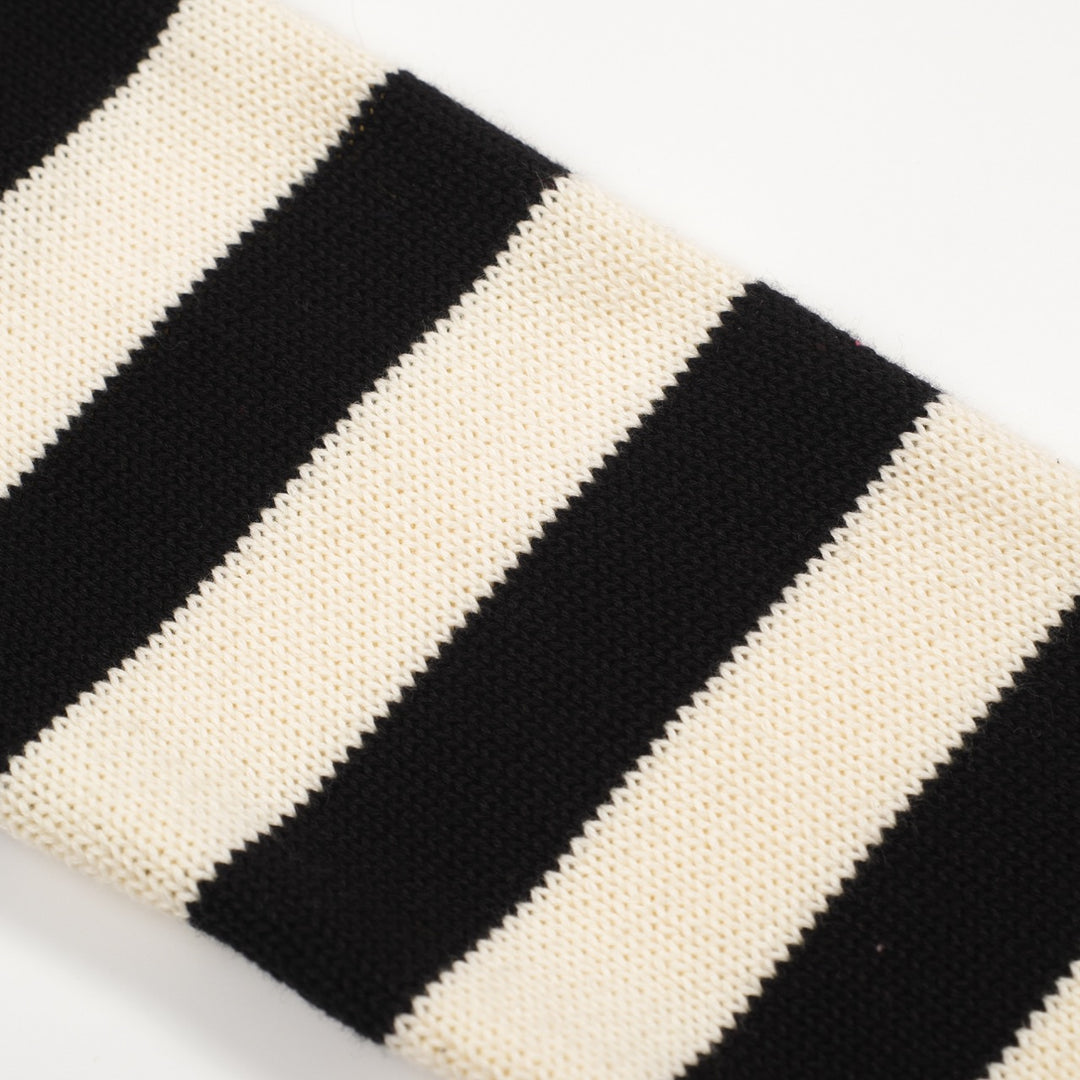 Men's black vintage striped owl jacquard knitwear