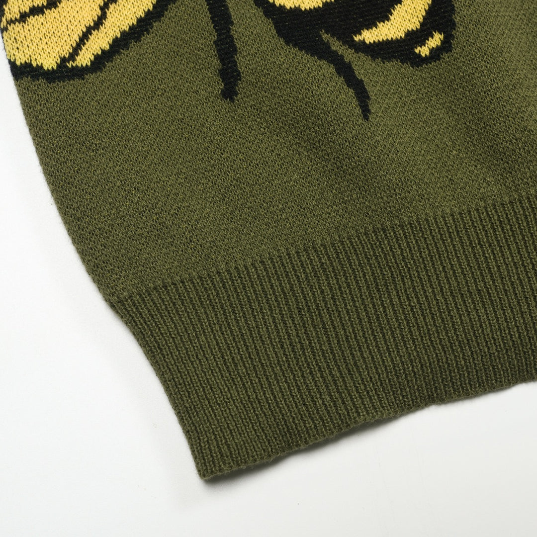 Men's Green Bee vintage V-neck knit polo