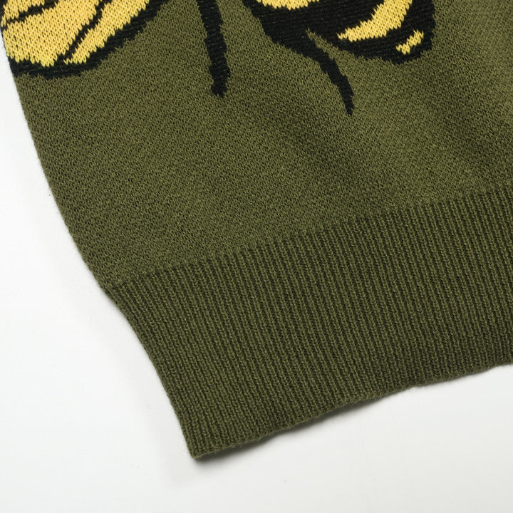 Men's Green Bee vintage V-neck knit polo