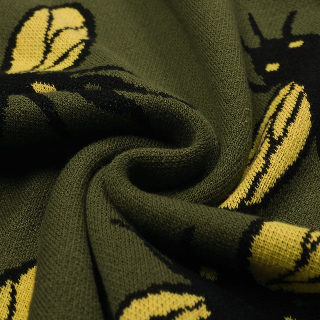 Men's Green Bee vintage V-neck knit polo