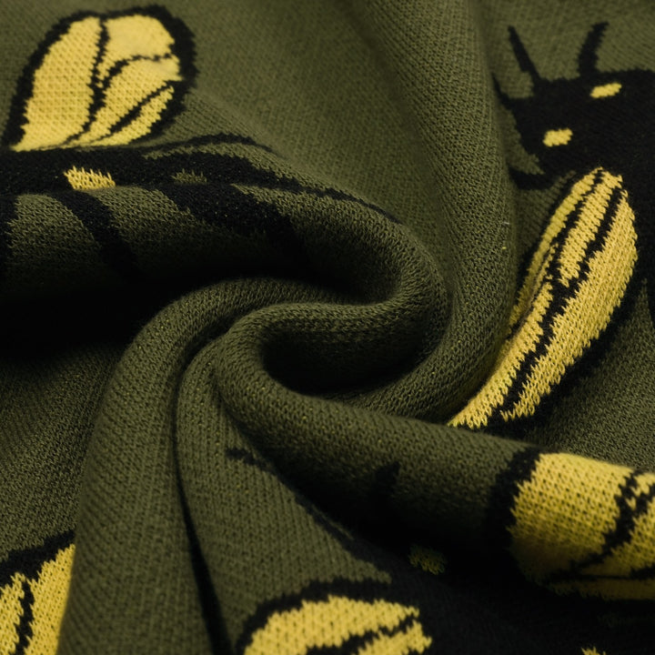 Men's Green Bee vintage V-neck knit polo