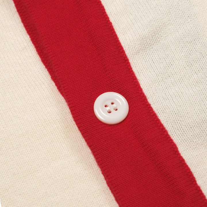 Men's red vintage classic pocket knit cardigan