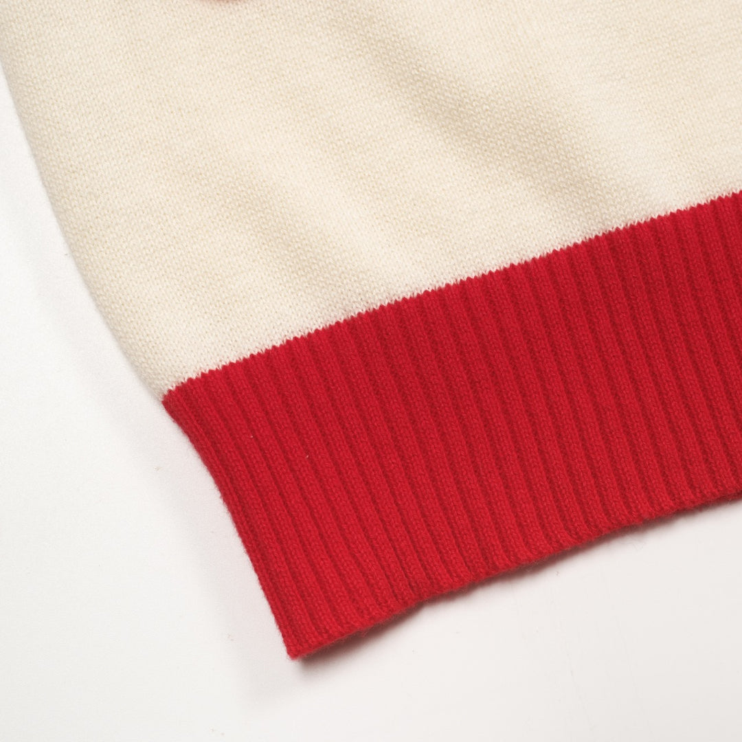 Men's red vintage classic pocket knit cardigan