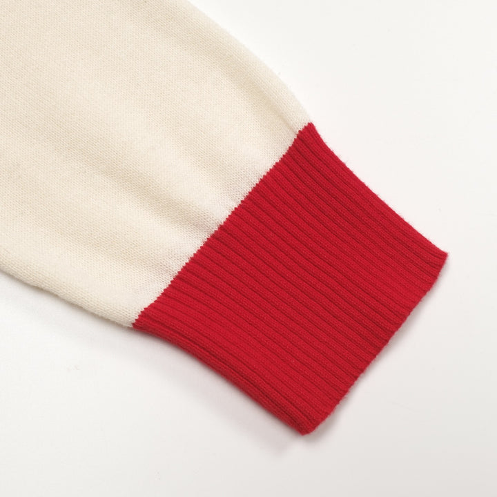 Men's red vintage classic pocket knit cardigan