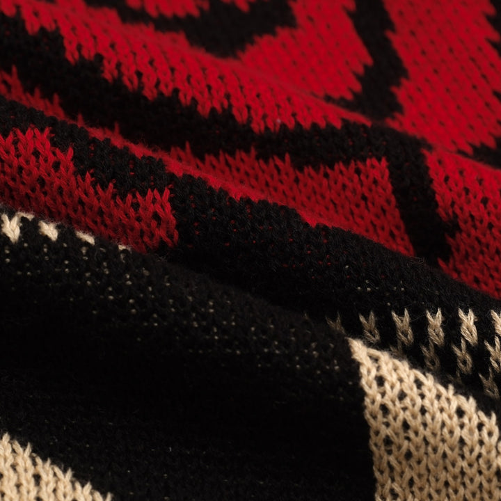 Men's black rose vintage casual knit cardigan