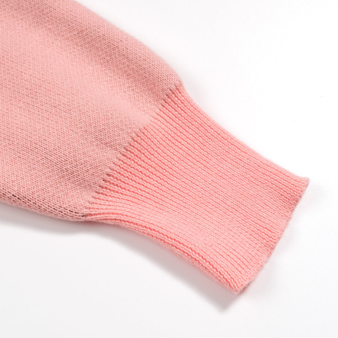 Kvinders Pink Bird Retro Art Fashion rundhalset strik