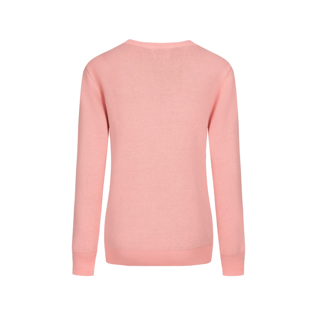 Kvinders Pink Bird Retro Art Fashion rundhalset strik