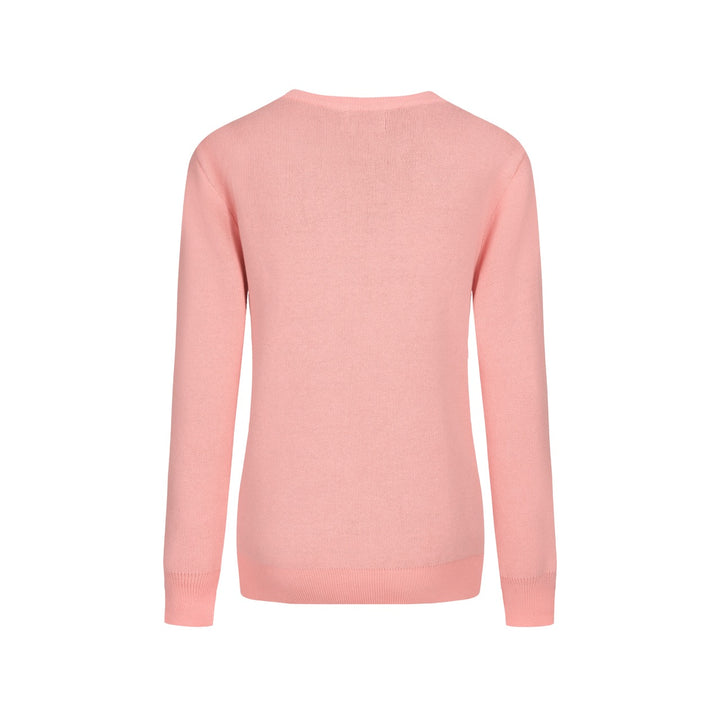 Kvinders Pink Bird Retro Art Fashion rundhalset strik