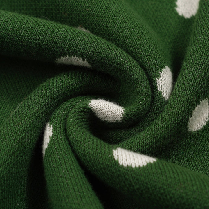 Women's Green Cat Ancient Tune Art Round Neck Knitwear