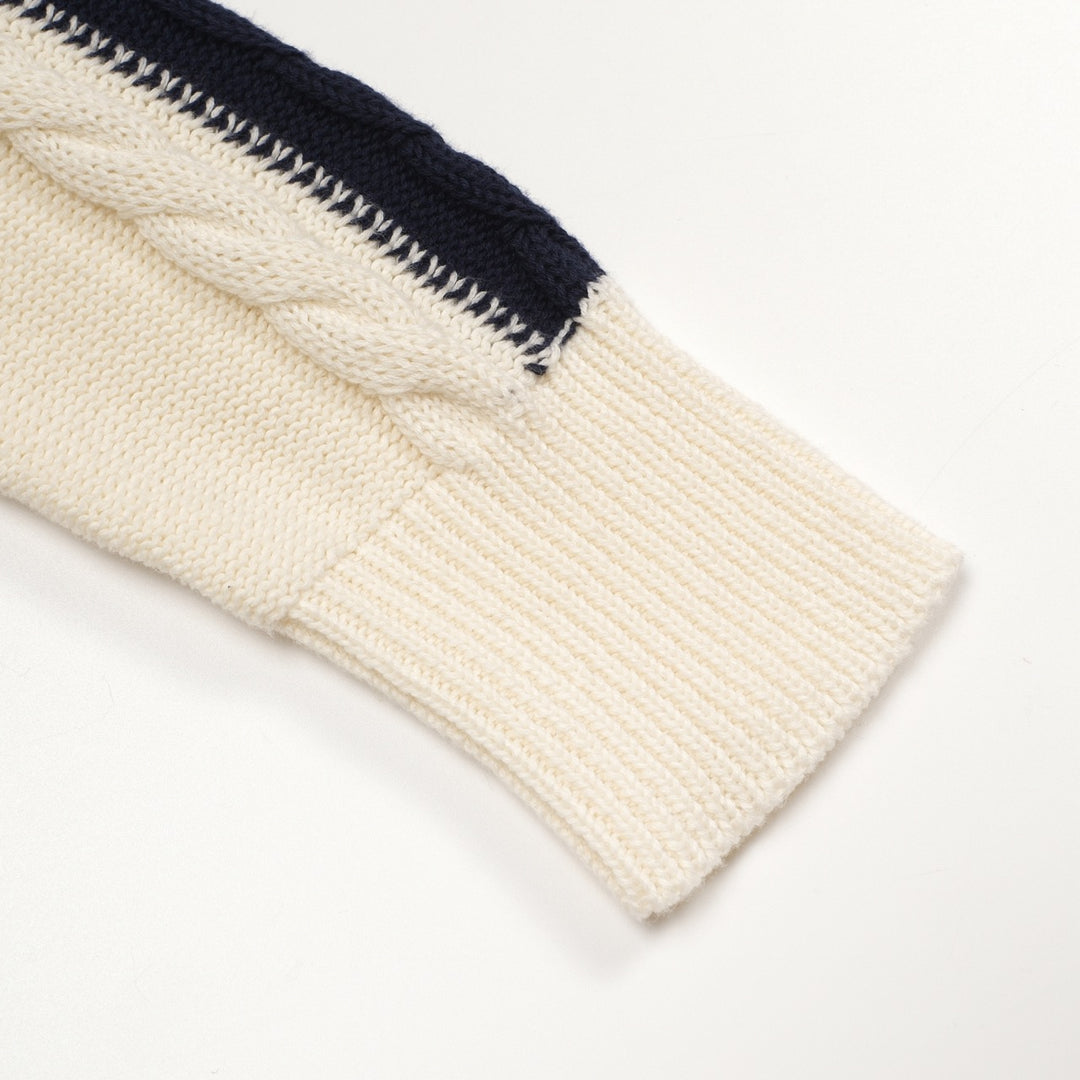 Men's white apricot 1969 jacquard vintage knitwear