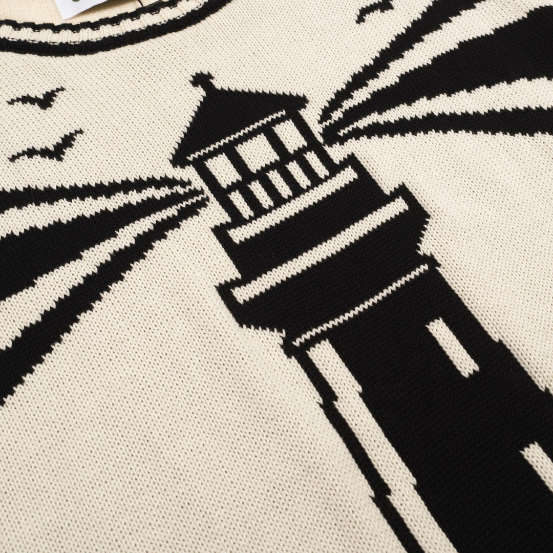 Men's black vintage pattern jacquard knitwear