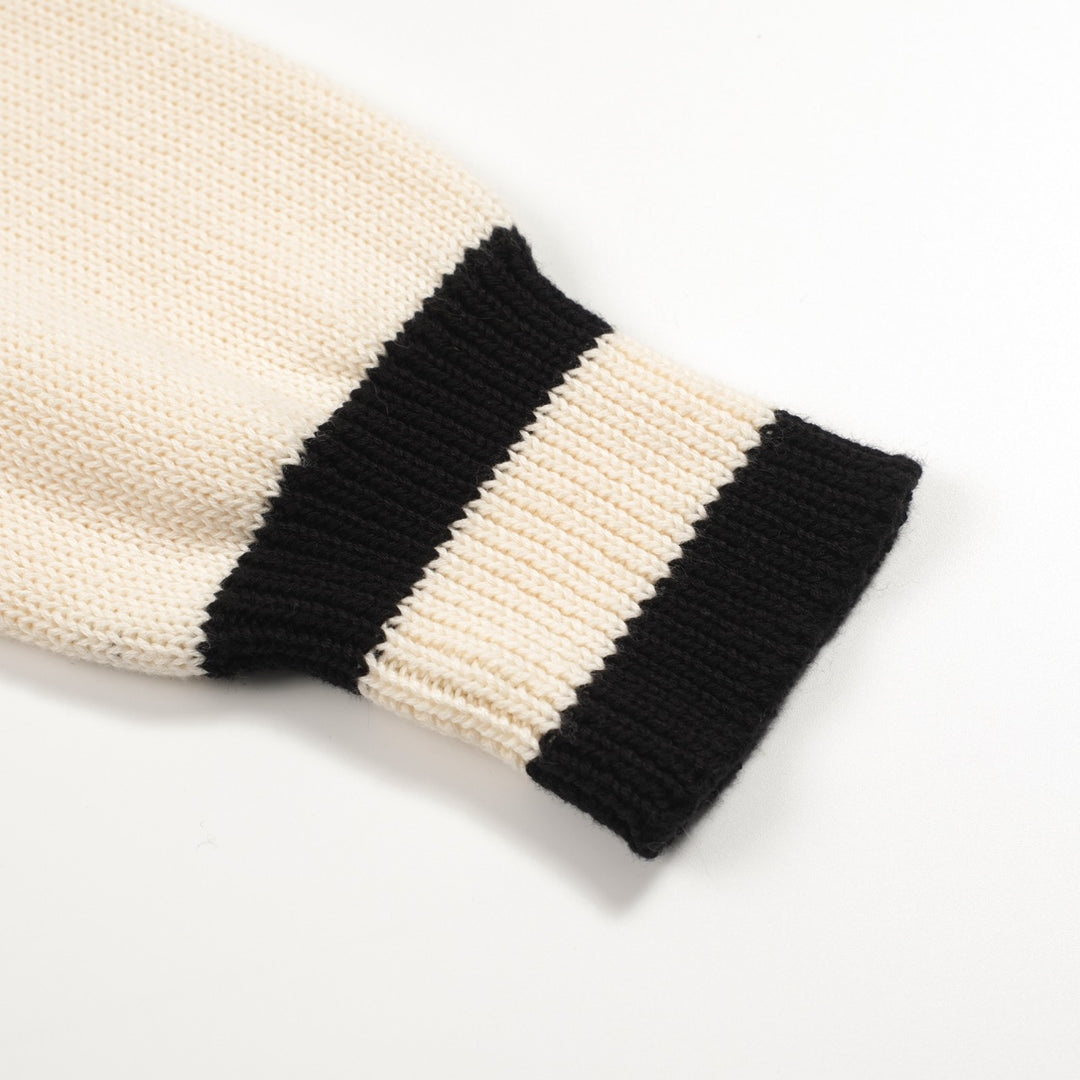 Men's black vintage pattern jacquard knitwear