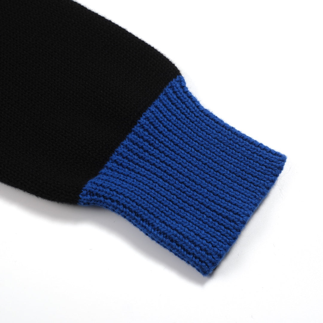 Mens black Shark vintage print jacquard knitwear