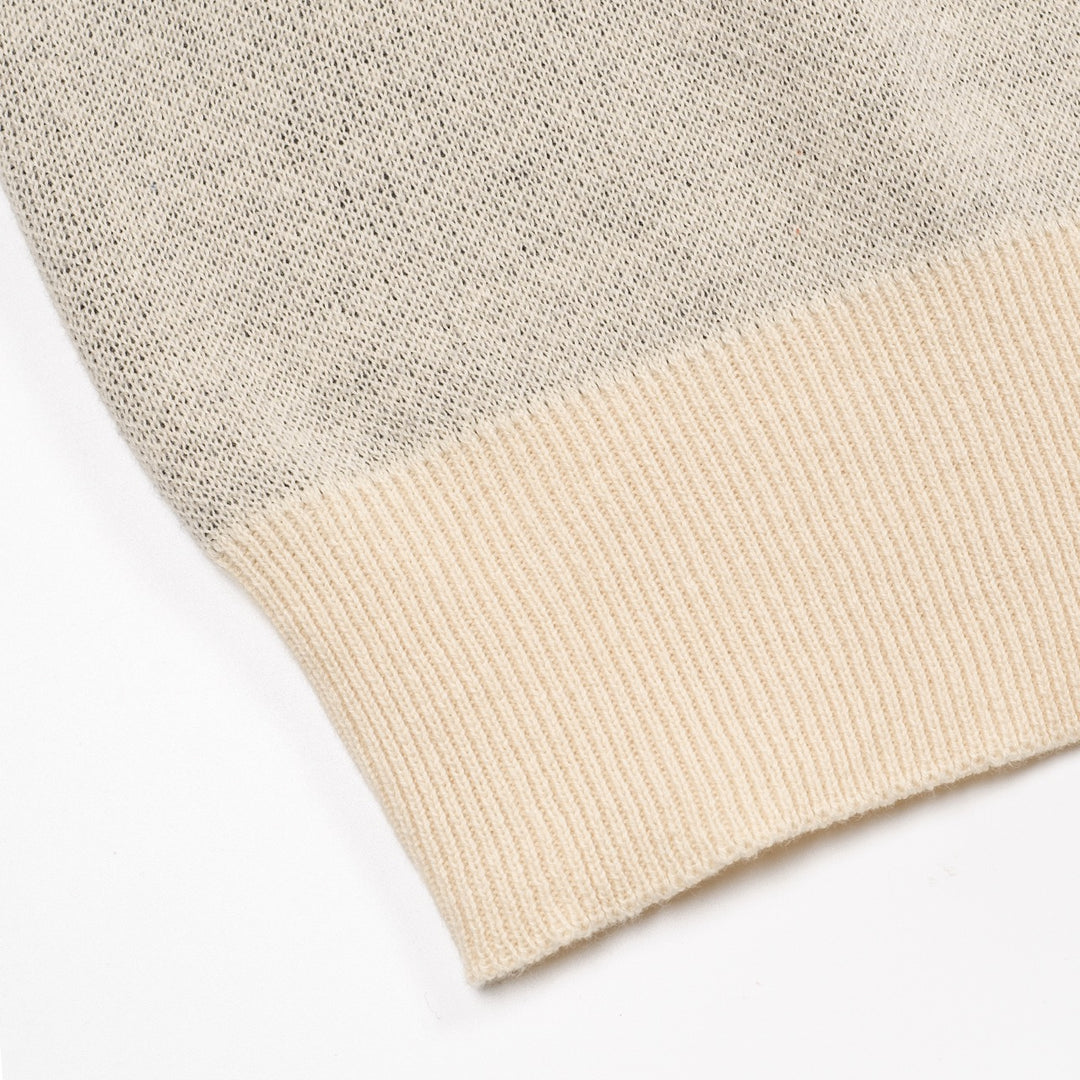 Herre abrikos hvalp design jacquard V-hals strik