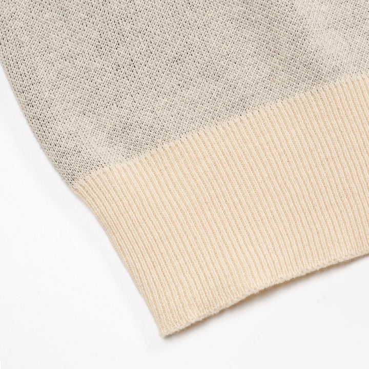 Herre abrikos hvalp design jacquard V-hals strik