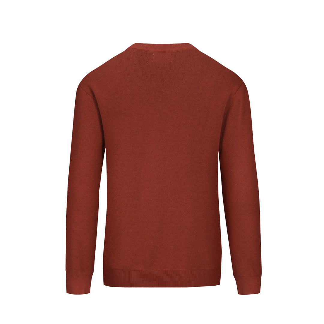 Maglieria uomo scollo a V jacquard serpente arancione