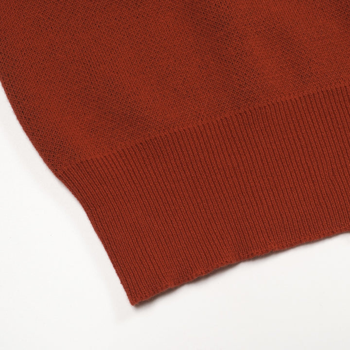 Maglieria uomo scollo a V jacquard serpente arancione