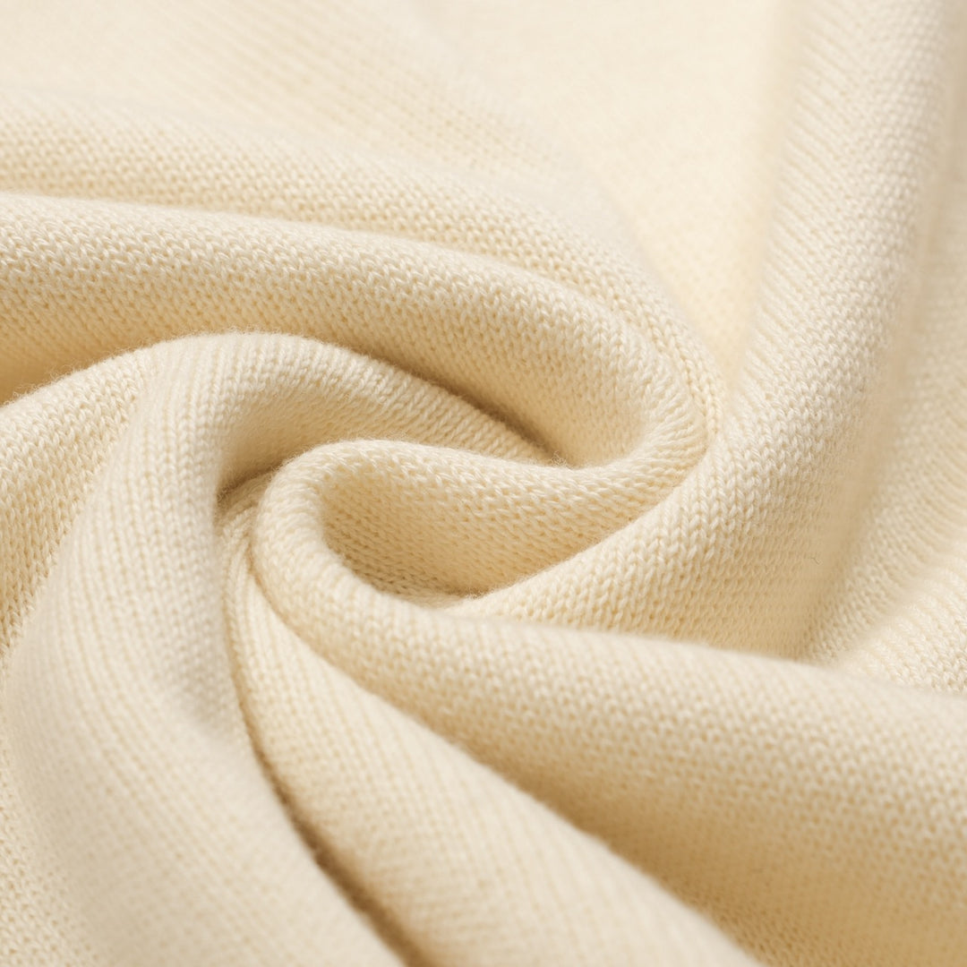 Women's white apricot cheetah embroidered bubble sleeve knitwear