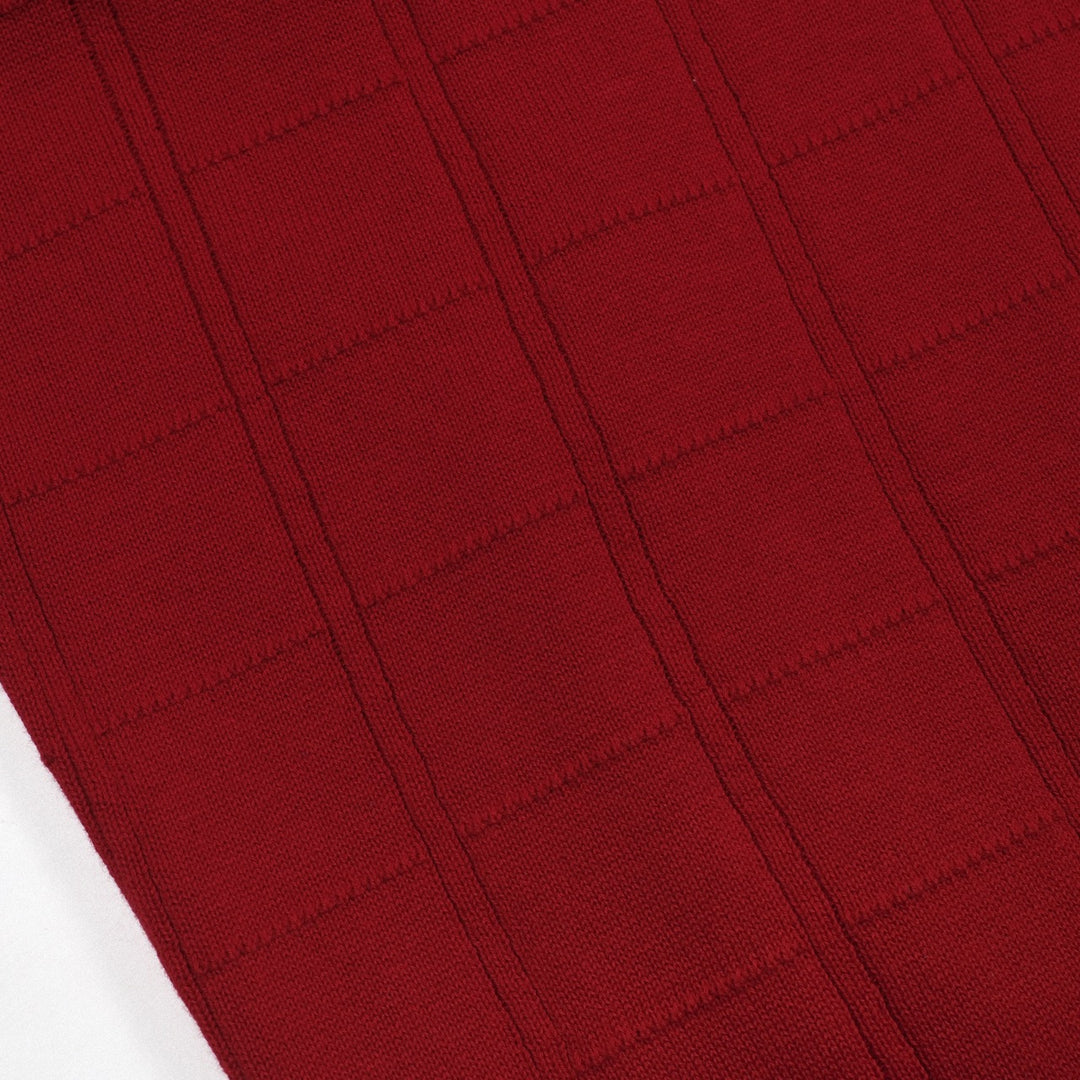 Polo da uomo in maglia jacquard classica a righe rosse