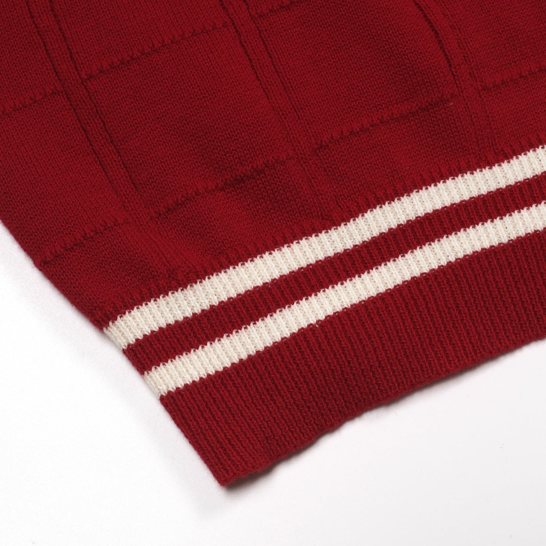 Polo da uomo in maglia jacquard classica a righe rosse