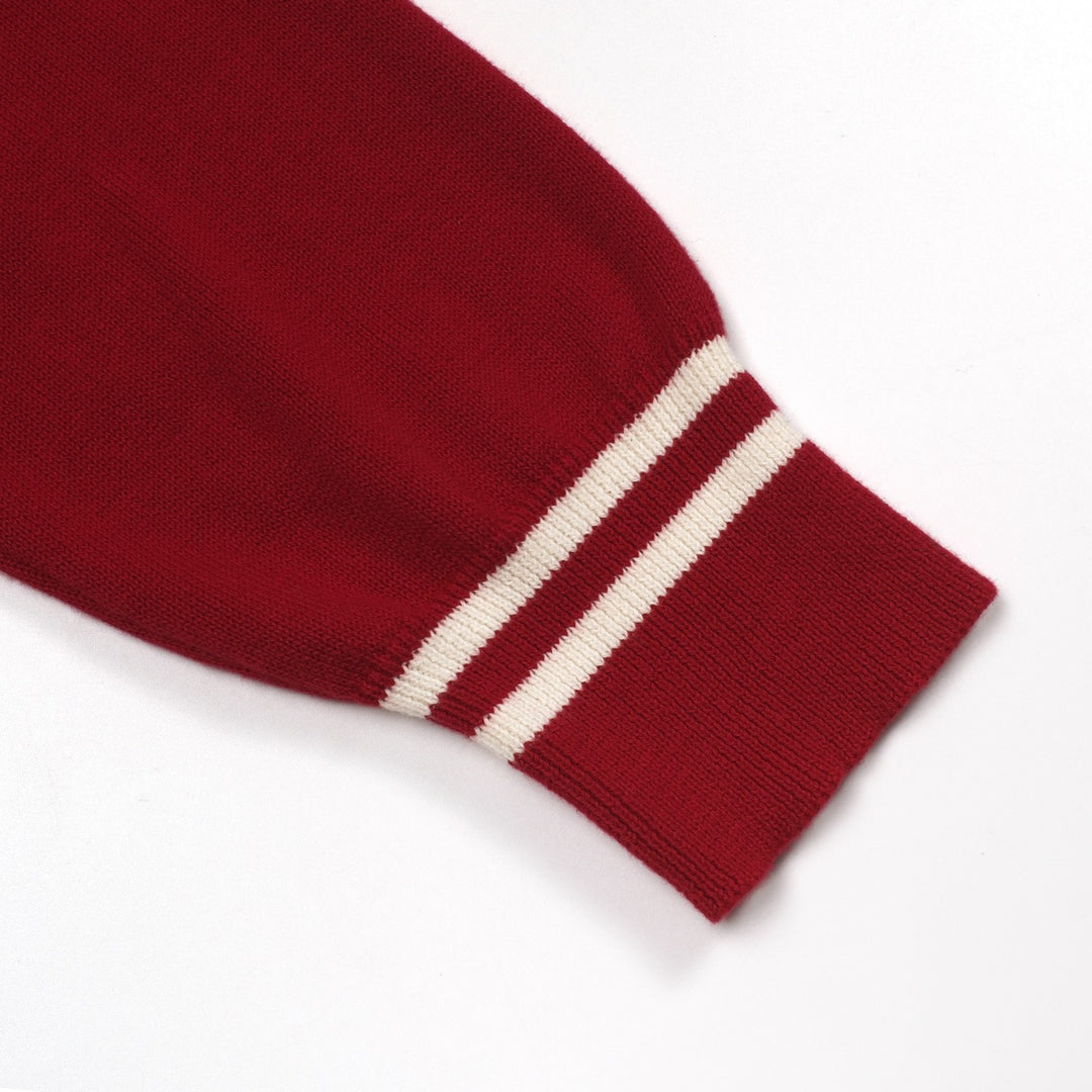 Polo da uomo in maglia jacquard classica a righe rosse