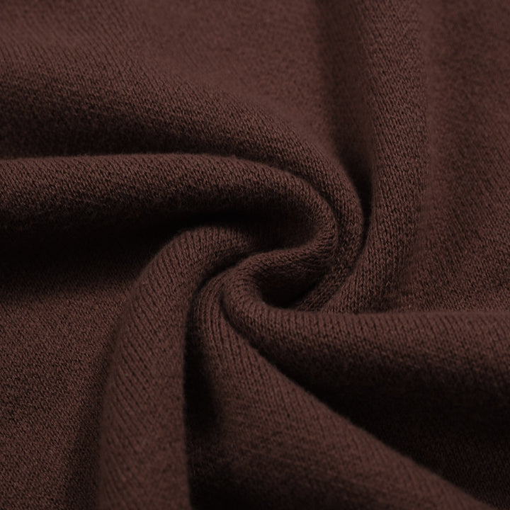 Braunes klassisches kariertes Strick-Poloshirt für Herren