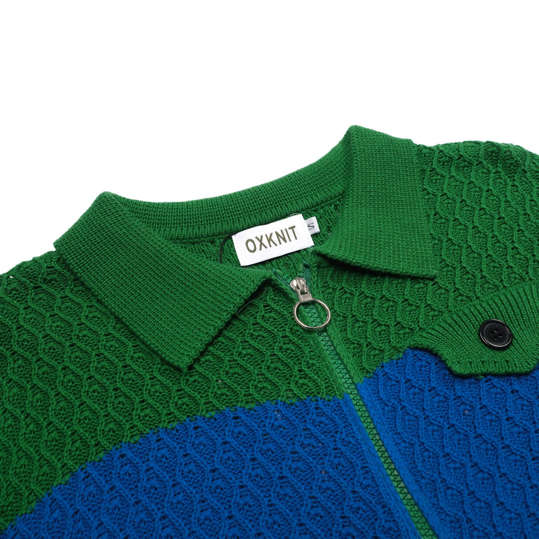 Mehrfarbiger, trendiger Street-Jacquard-Cardigan für Herren