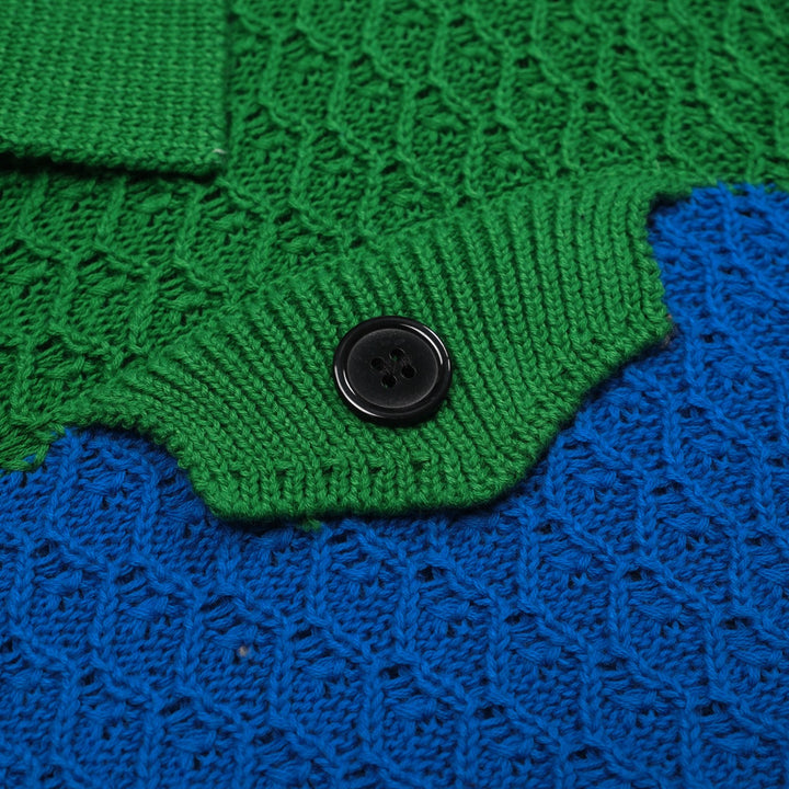 Mehrfarbiger, trendiger Street-Jacquard-Cardigan für Herren